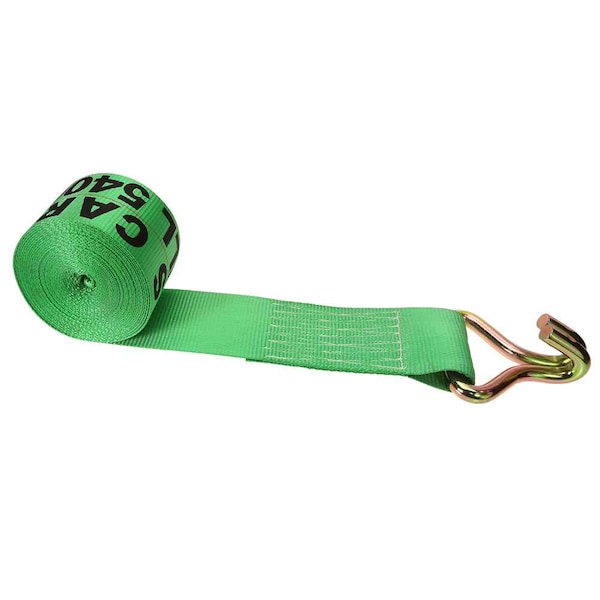 3" x 20' Winch Strap with Wire Hook, 320WH-GRN